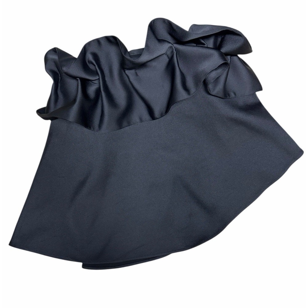 Cameo Serendipity Ruffle Tube Top Black Women's Size Small